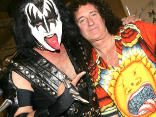 Brain May and Gene Simmons from Kiss